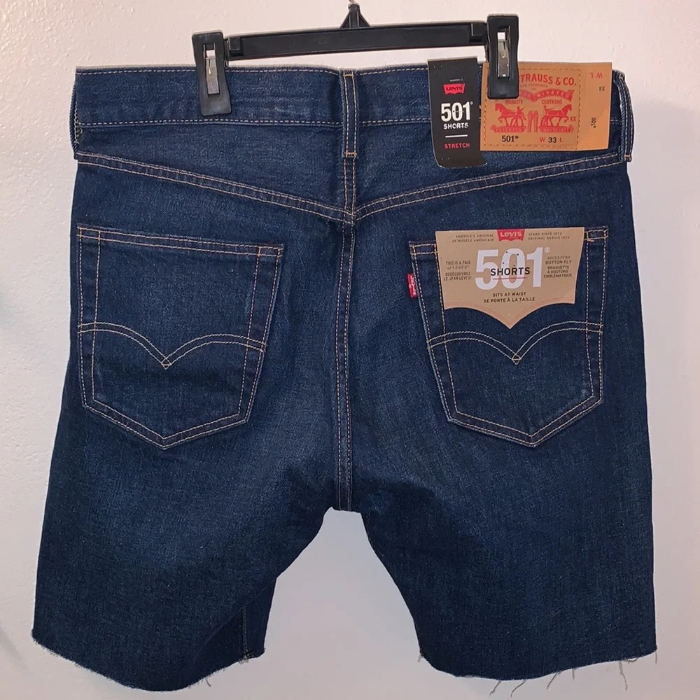 NWT Levi's 501 Original Fit Cut Off Denim Shorts 33 Medium-Dark Wash Jorts